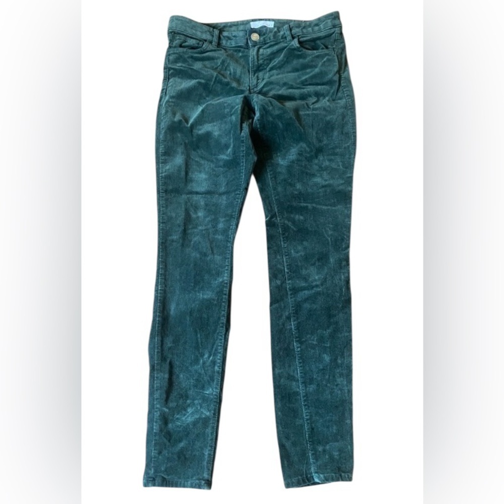 Ann Taylor Loft Green Corduroy Pants Size 27/4 Curvy Skinny Soft‎ Casual Preppy